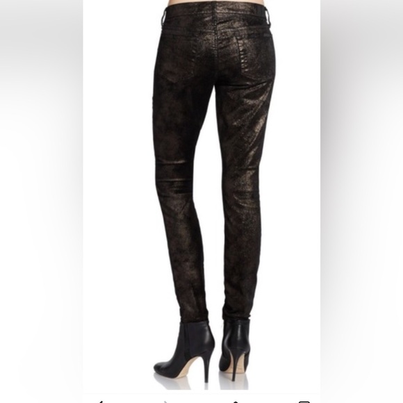 Black Coated Crinkled Cotton Skinny Jeans - Picture 2 of 8